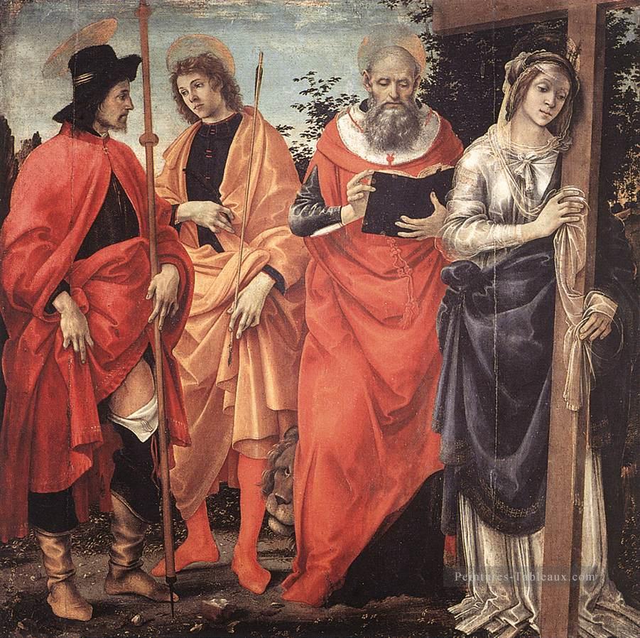 Retable des Quatre Saints 1483 Christianisme Filippino Lippi Peintures à l'huile
